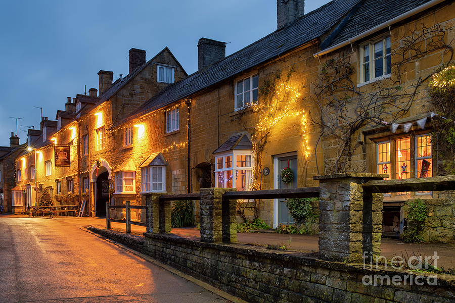 Christmas Lights in Blockley Cotswolds Photograph by Tim Gainey