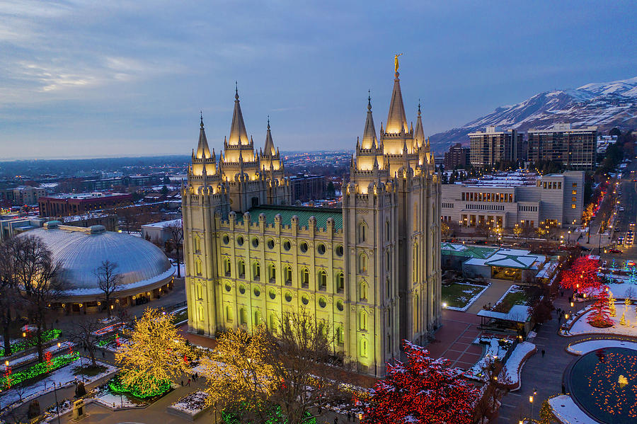 Christmas Lights on Temple Square Photograph by Allen Blodgett Fine