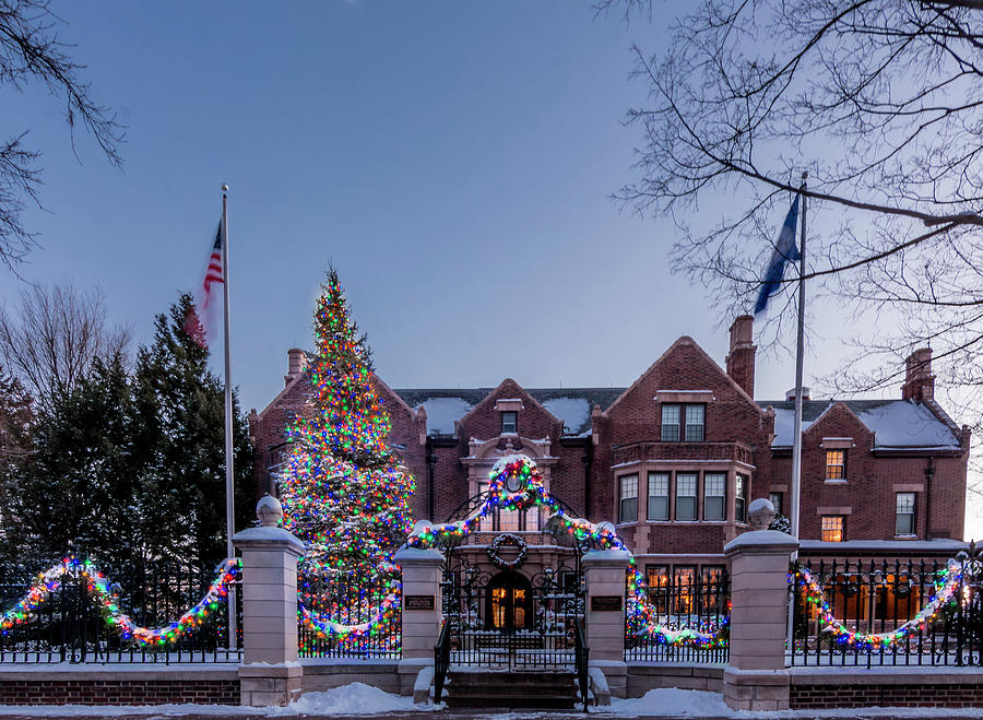 Christmas Lights Series #6 - Minnesota Governors Mansion Photograph by Patti Deters