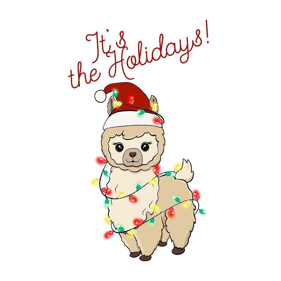 Christmas Llama - Its The Holidays Digital Art by Bob Pardue