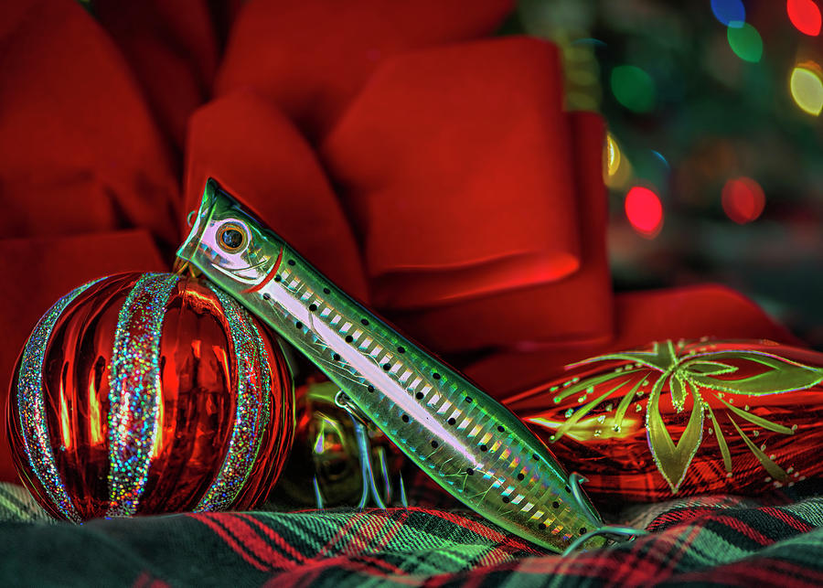 Fishing Lure Under the Christmas Treet Photograph by Cordia Murphy