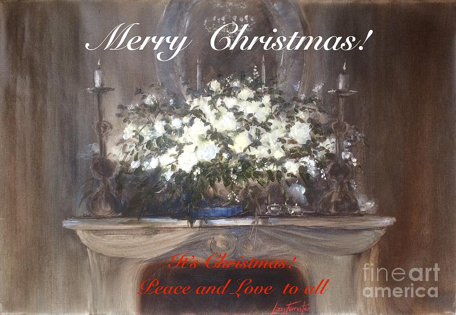 Christmas Mantlepiece Painting by Lizzy Forrester