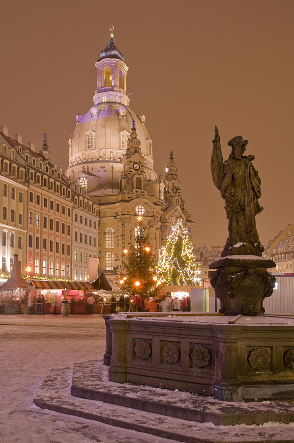 Christmas market in Dresden with Frauenkirche Photograph by Zu_09