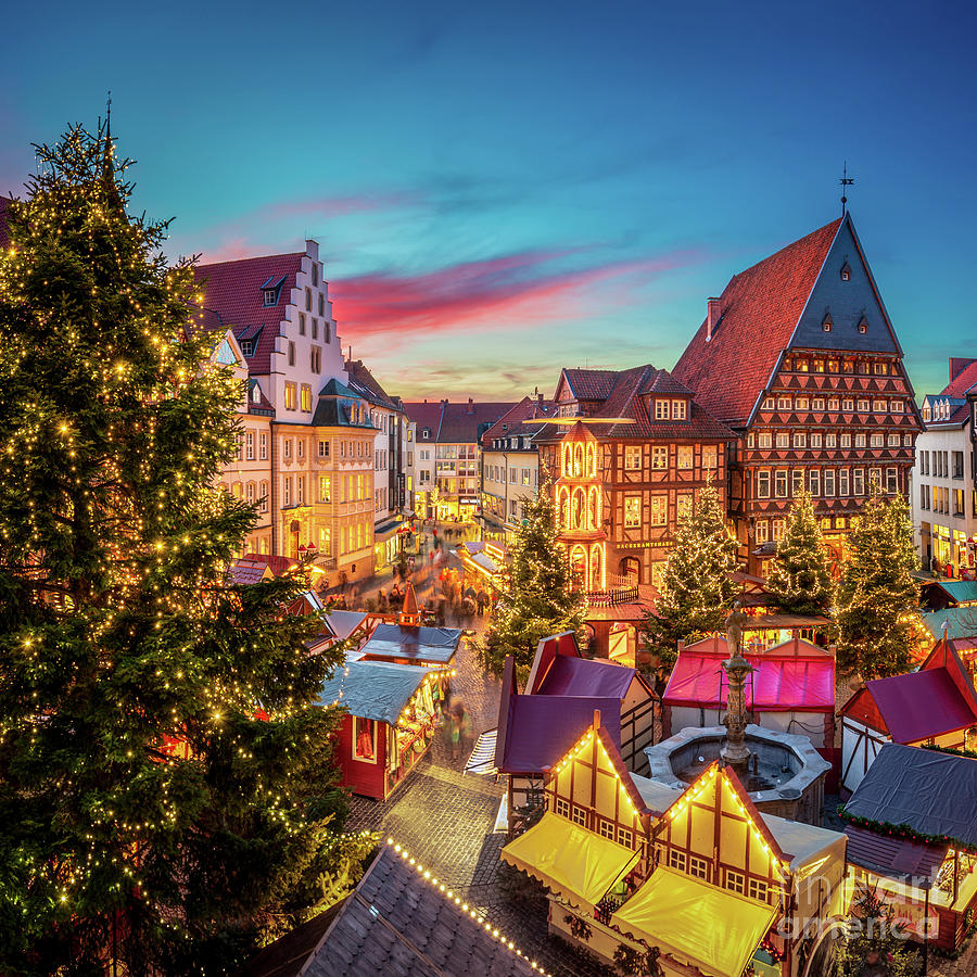 Christmas market in Hildesheim, Germany Photograph by Michael Abid