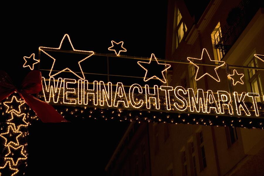Christmas market sign, Berlin, Germany Photograph by Martin Diebel