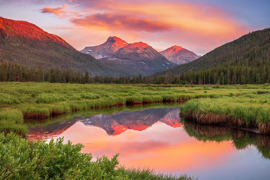 Christmas Meadows Summer Sunset Reflection Photograph by Johnny ...