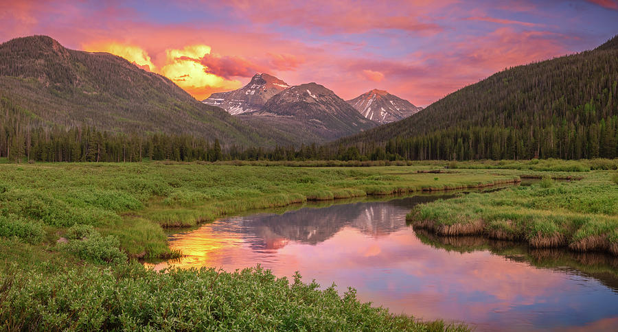 Christmas Meadows Sunset Panorama Photograph by Wasatch Light - Fine ...