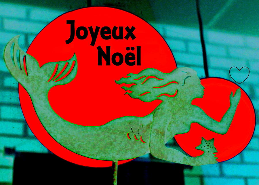 Christmas Mermaid - French Digital Art by Larry Beat