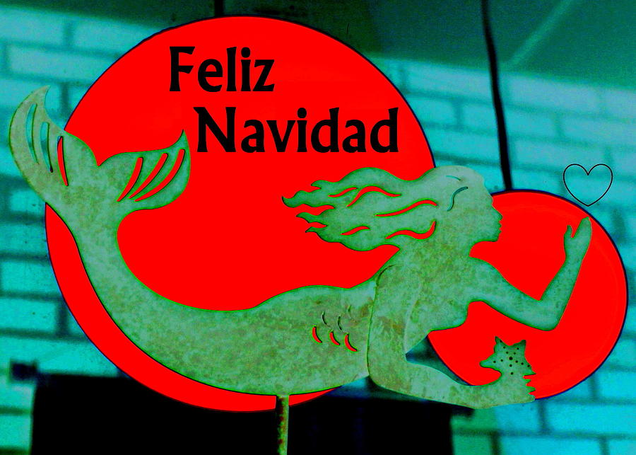 Christmas Mermaid - Spanish Digital Art by Larry Beat