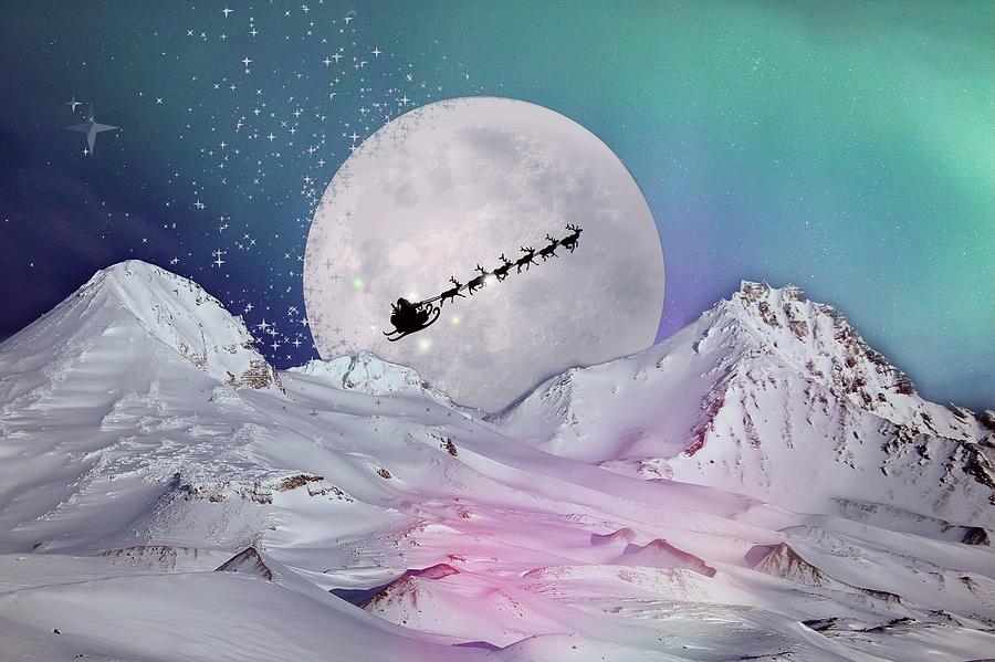 Christmas moon Digital Art by Lia W - Fine Art America