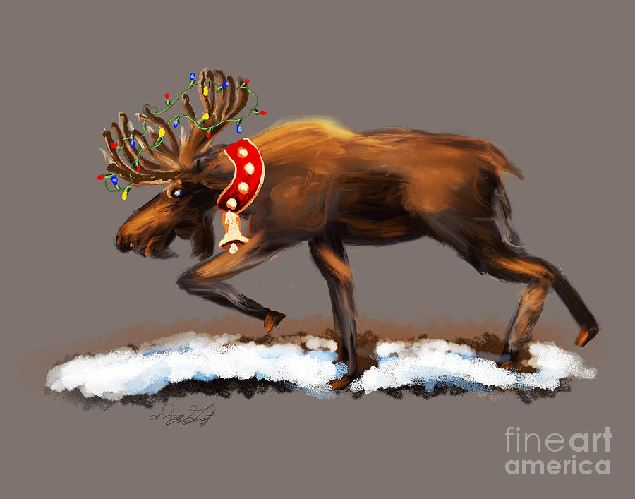 Christmas Moose Digital Art by Doug Gist