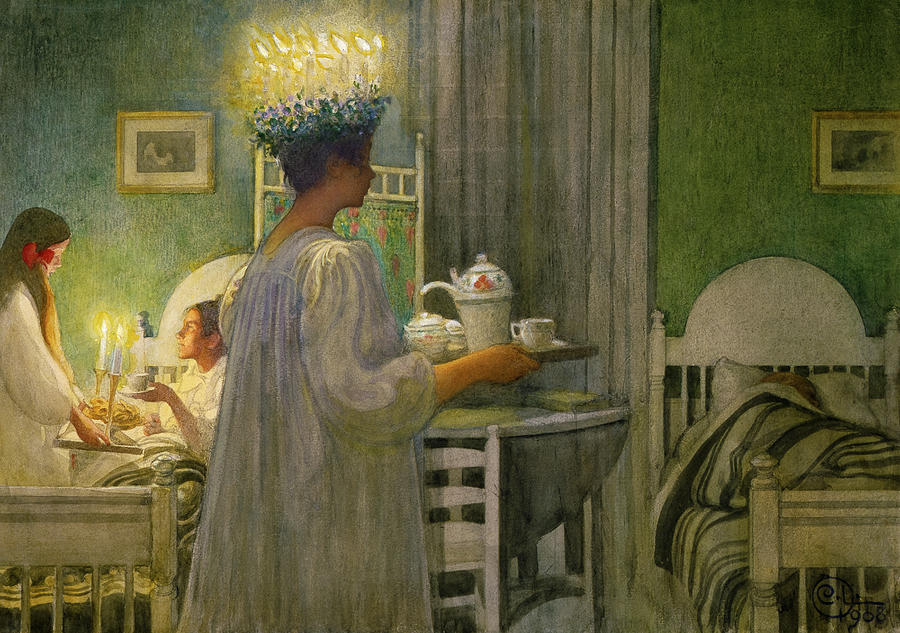 Christmas Morning, 1908 Painting by Carl Larsson