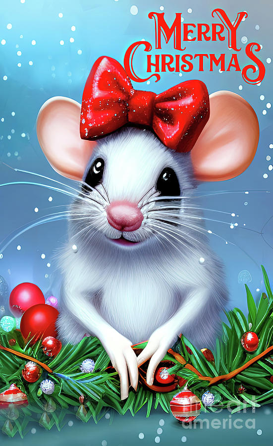 Christmas Mouse  Digital Art by Elaine Manley
