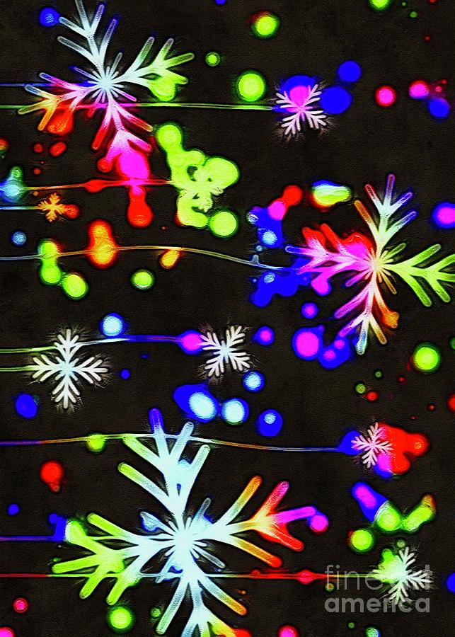 Christmas Multi Coloured Snowflake Design Digital Art