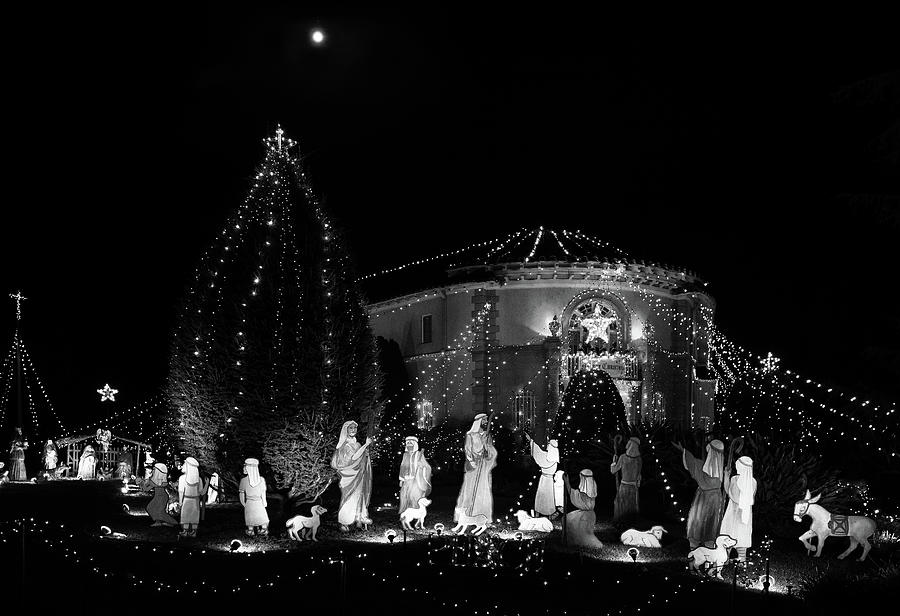 Christmas Nativity Monochrome Black And White Photograph