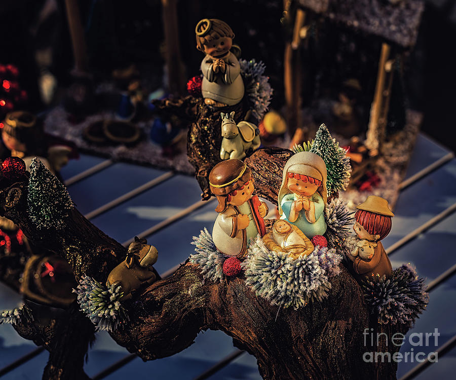 Christmas Nativity scene on trunk Photograph by Vivida Photo PC