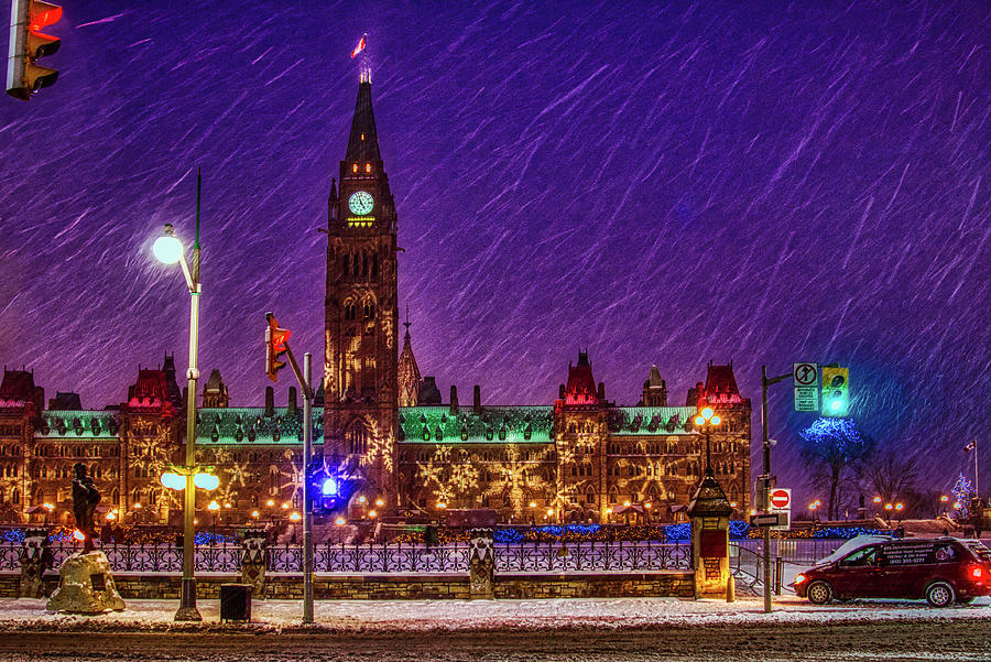 Christmas night in Ottawa, Canada Photograph by Tatiana Travelways