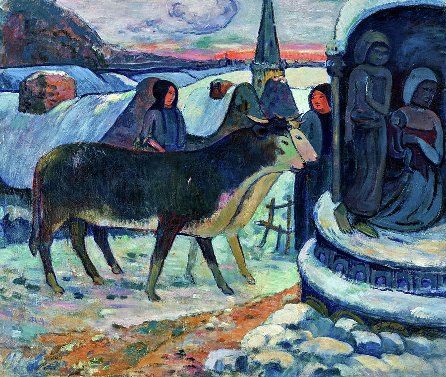Paul Gauguin Painting - Christmas Night, The Blessing of the Oxen, 1902-1903 by Paul Gauguin