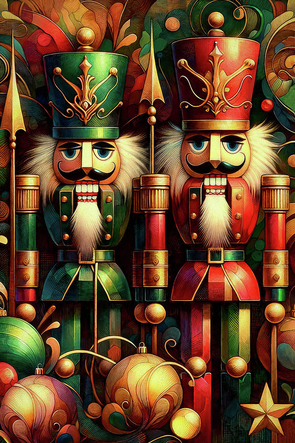 Christmas Nutcrackers Digital Art by Peggy Collins