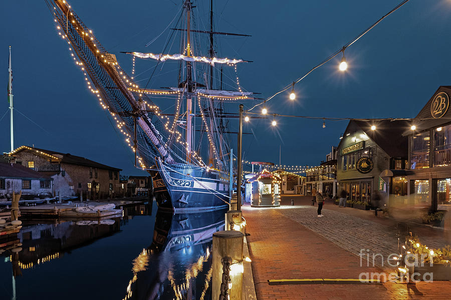 Christmas on Bowens Wharf, Newport RI Photograph by Butch Lombardi