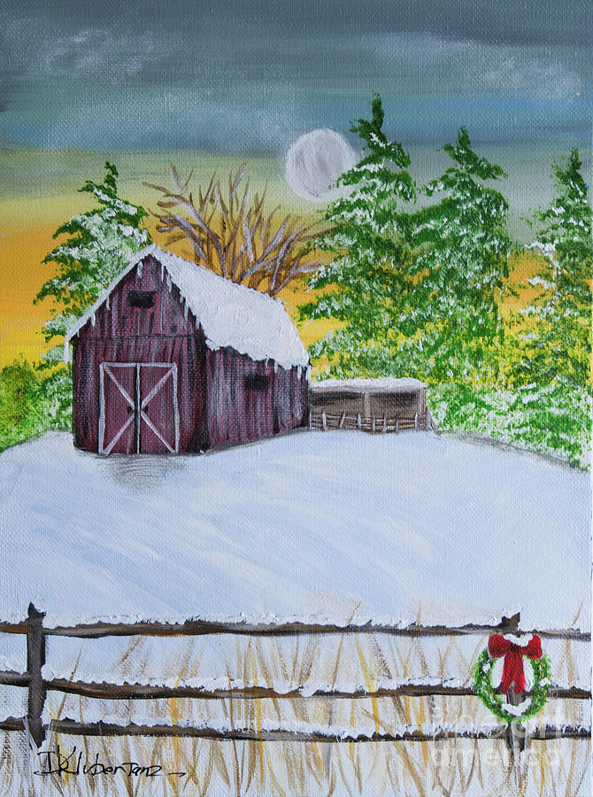 Christmas On the Farm Painting by Deborah Klubertanz