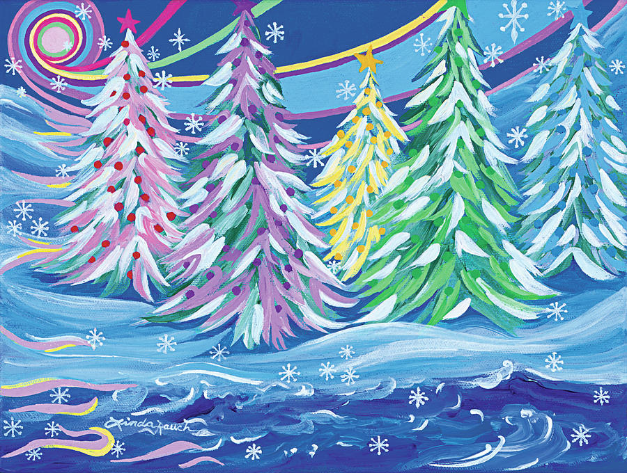 Christmas on the Rio Painting by Linda Rauch