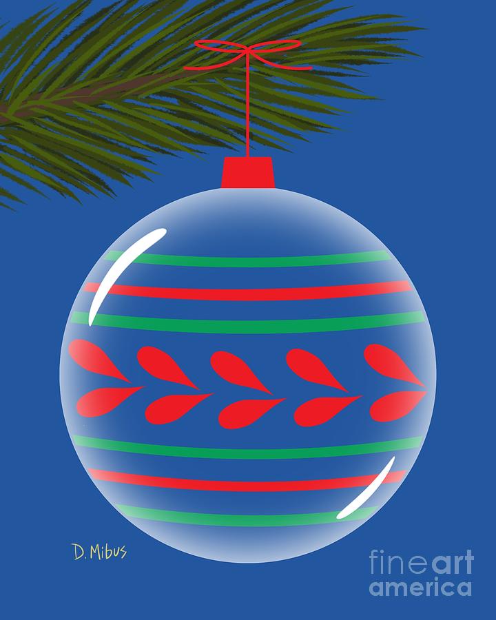 Christmas Ornament Red and Green  Digital Art by Donna Mibus