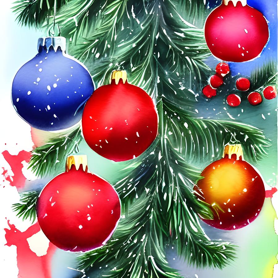 Christmas Ornaments  Digital Art by April Cook