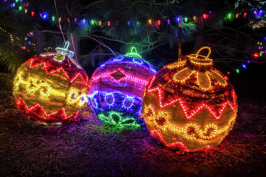 Christmas Ornaments From Lights Photograph
