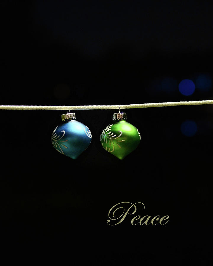 Christmas Ornaments Peace Photograph by Laura Fasulo