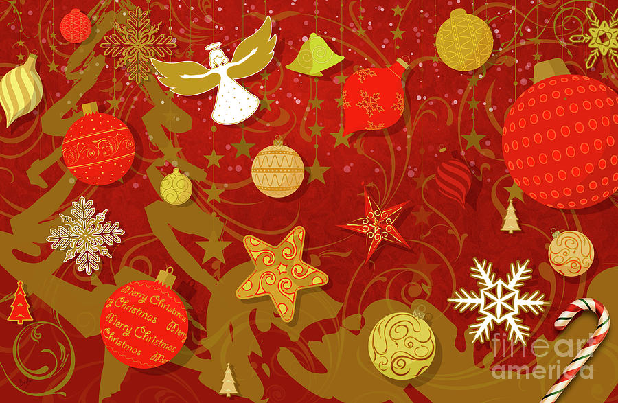 Christmas Digital Art - Christmas Ornaments V1 by Peter Awax