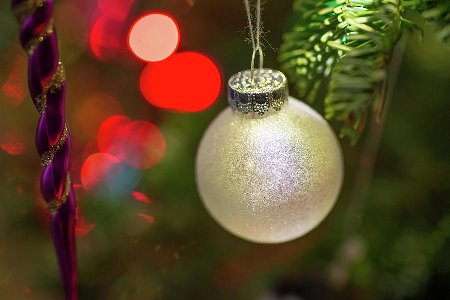 Ball Photograph - Christmas Ornaments With Bokeh Background by Ognian Setchanov Ball Photograph - Christmas Ornaments With Bokeh Background by Ognian Setchanov