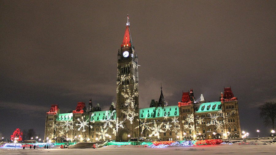 Christmas Parliament of Canada Photograph by Jindra Noewi