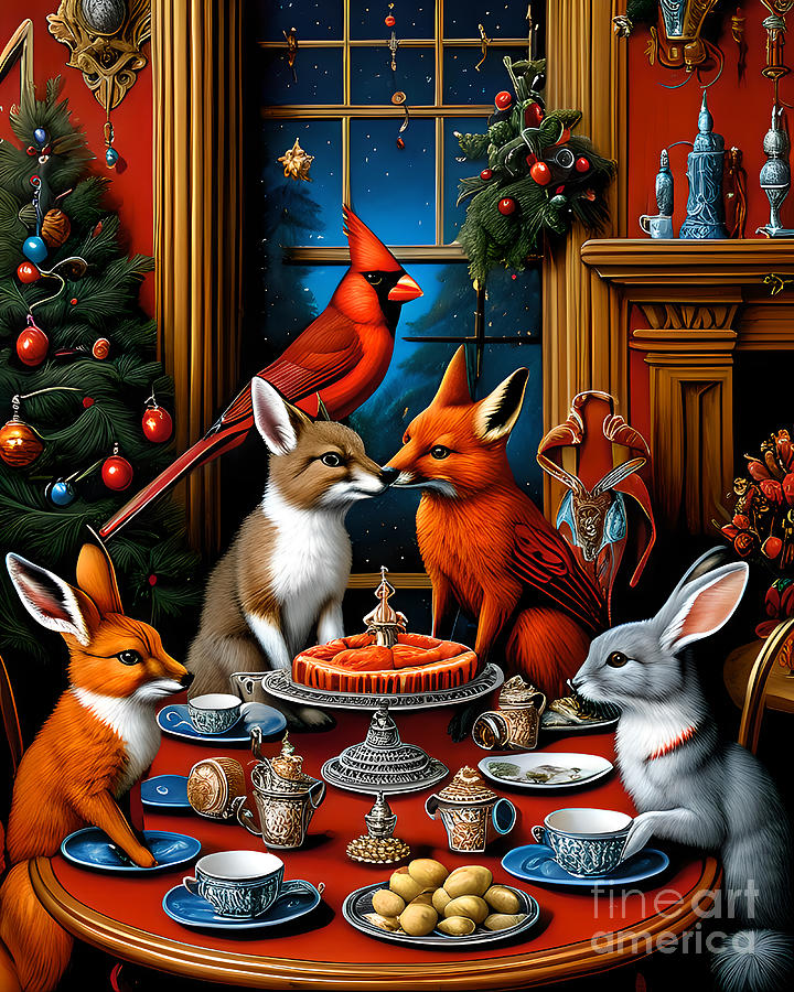 Christmas Party Digital Art by Mary Machare