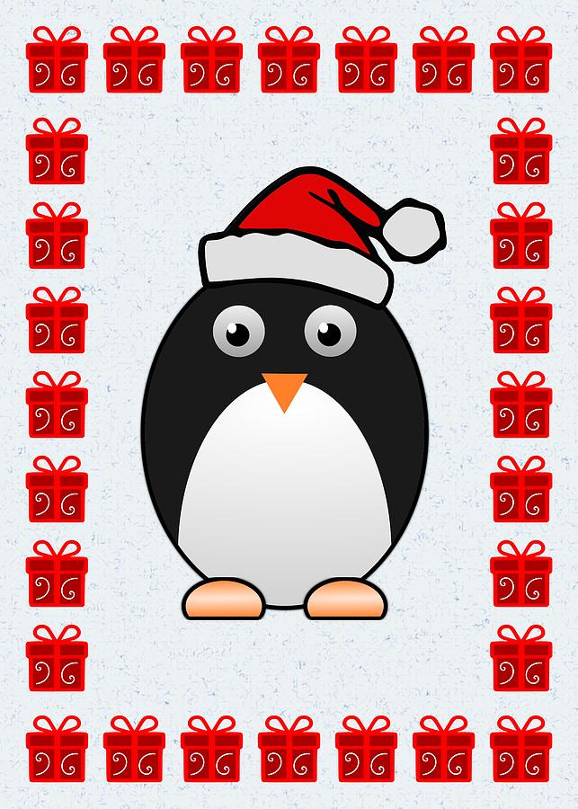 Christmas Penguin - Art for Kids Digital Art by Anastasiya Malakhova