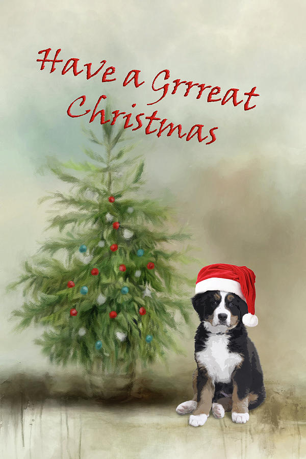 Penguin Mixed Media - Christmas Puppy 3 by Ed Taylor