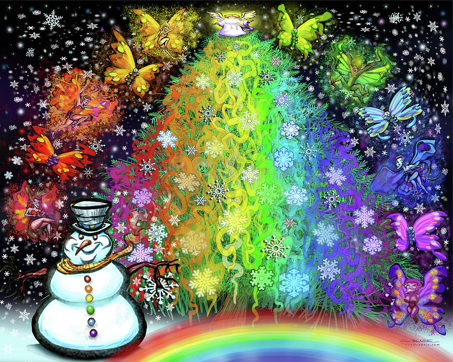 Christmas Rainbow Tree Digital Art by Kevin Middleton
