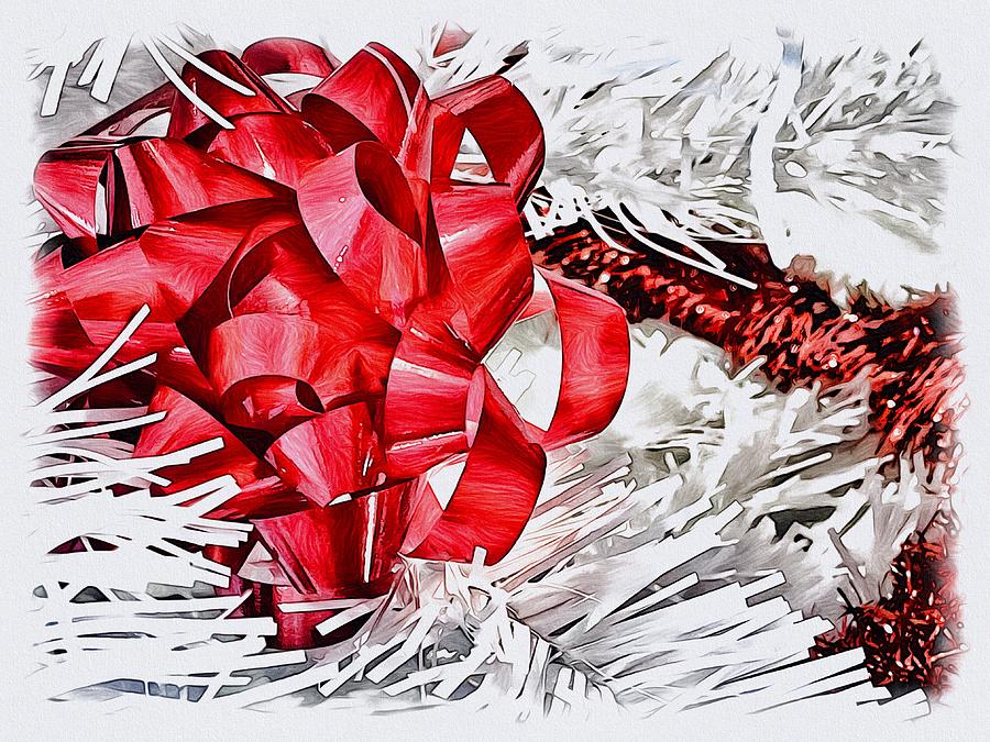 Christmas Ribbon Digital Art by Beverly Read