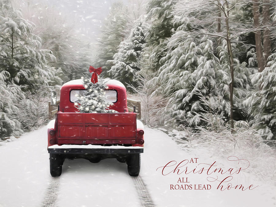Christmas Roads Mixed Media by Lori Deiter