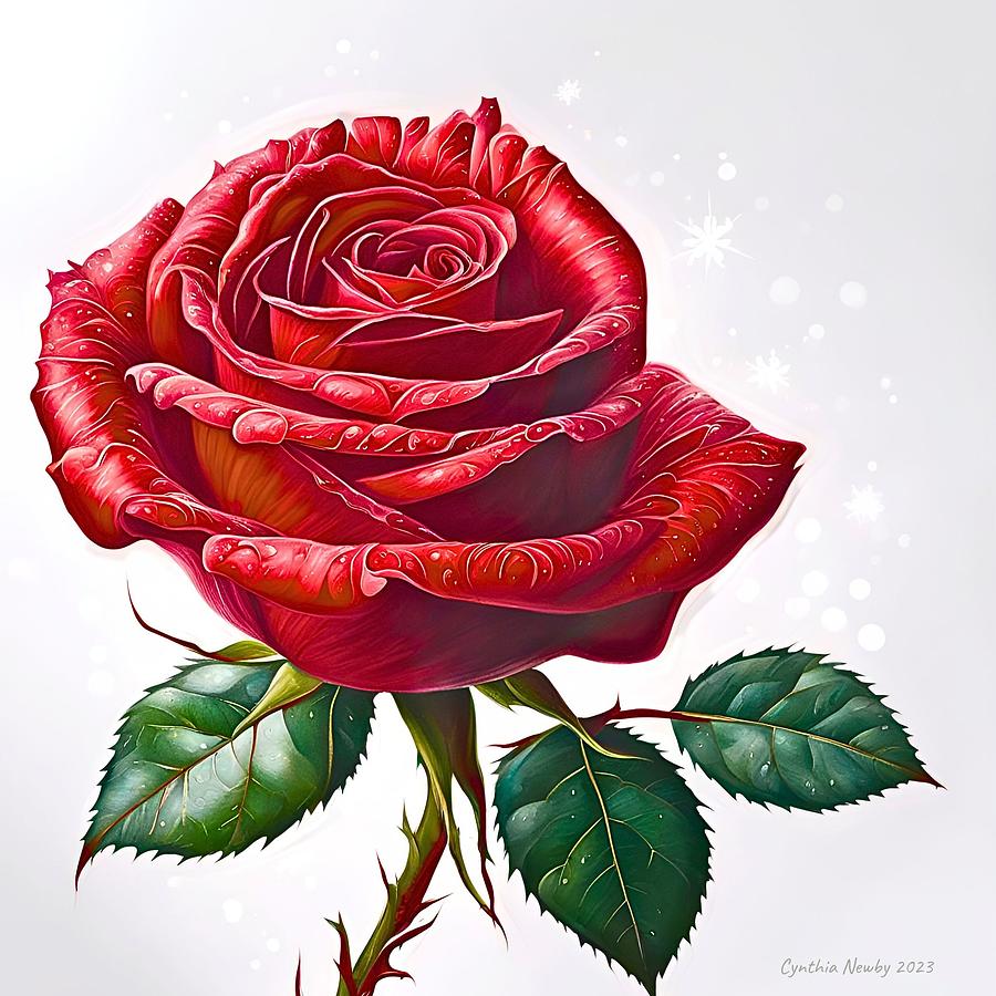 Christmas Rose Digital Art by Cindys Creative Corner