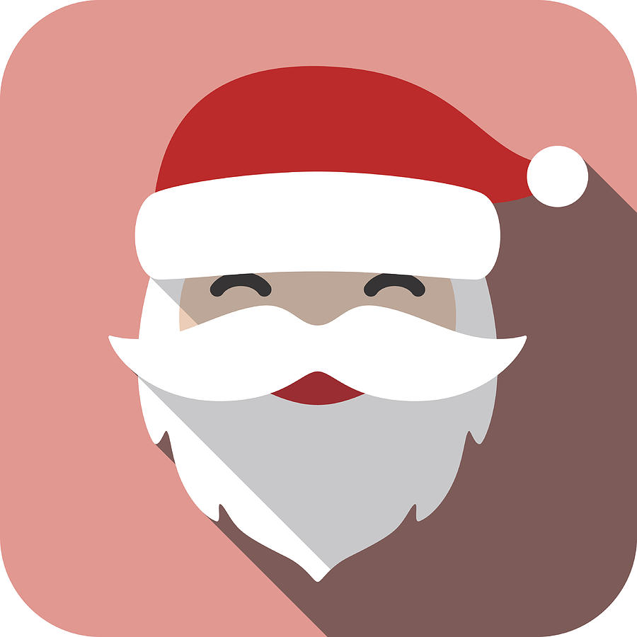 Christmas Santa Claus flat icon Drawing by Hakule