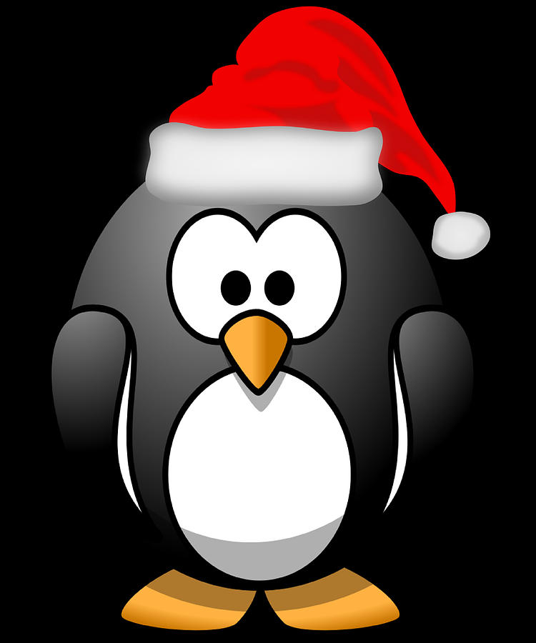 Christmas Santa Penguin Digital Art by Flippin Sweet Gear