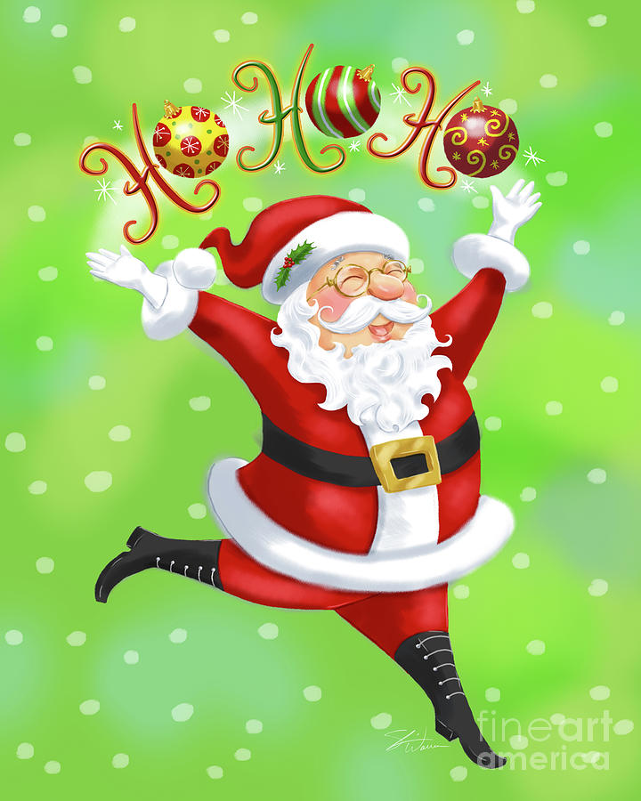Christmas Santa Says Ho Ho Ho Mixed Media by Shari Warren