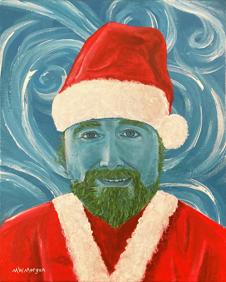 Christmas Self-Portrait 2021 Painting by Michael Morgan