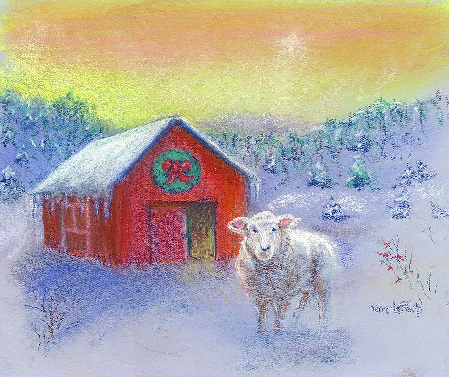 Christmas Sheep Pastel by Terre Lefferts