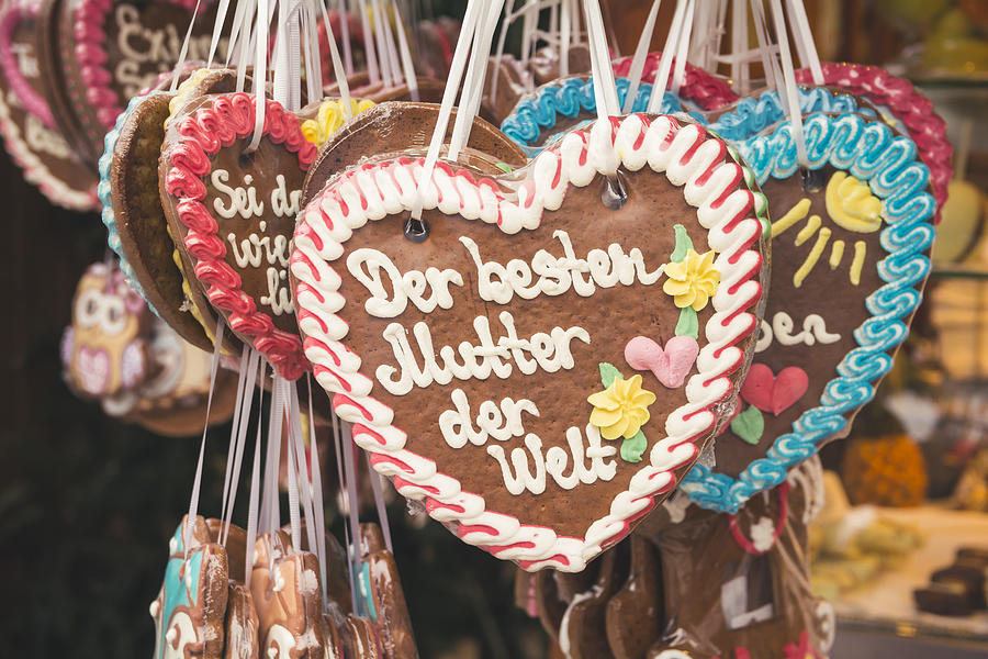 Christmas Shopping - German Lebkuchen cookies for sale in a Christmas market stall Photograph by Laura Battiato