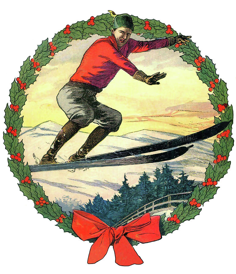 Christmas Ski Jump Digital Art by Long Shot