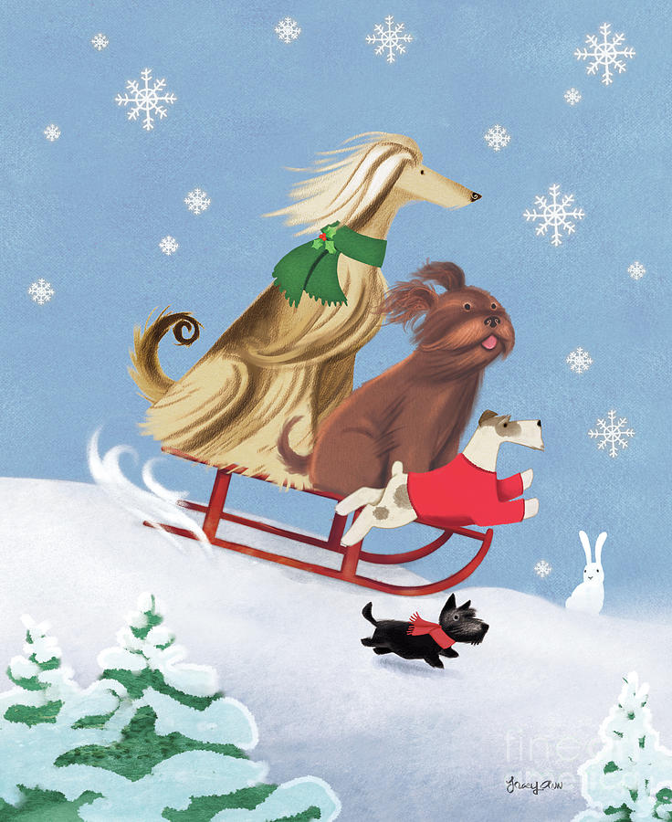 Christmas Sleigh Rides Painting by Tracy Herrmann