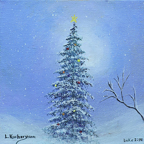 Christmas Snow Painting by Laura Kucharyson | Fine Art America