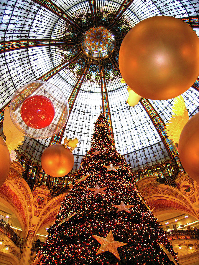 Christmas Spirit in Paris at the Galeries Lafayette 1 Photograph by Menega Sabidussi